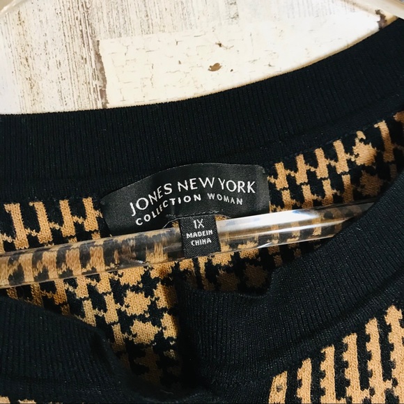 Jones New York Cardigan Sweater Houndstooth 1x - Picture 6 of 10